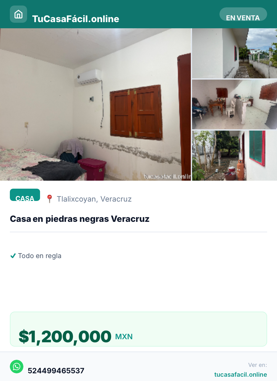 Casa en venta en Piedras Negras, Tlalixcoyan, foto 8