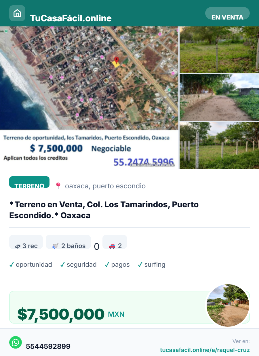 Terreno en venta en los tamaridos, Puerto Escondido, foto 8