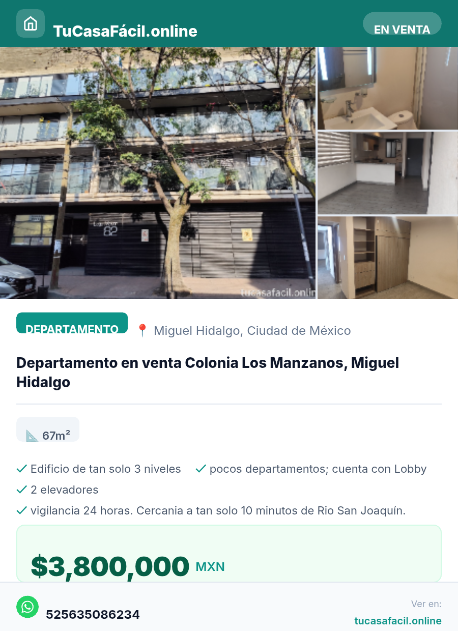 Departamento en venta en Los Manzanos, Miguel Hidalgo, foto 8